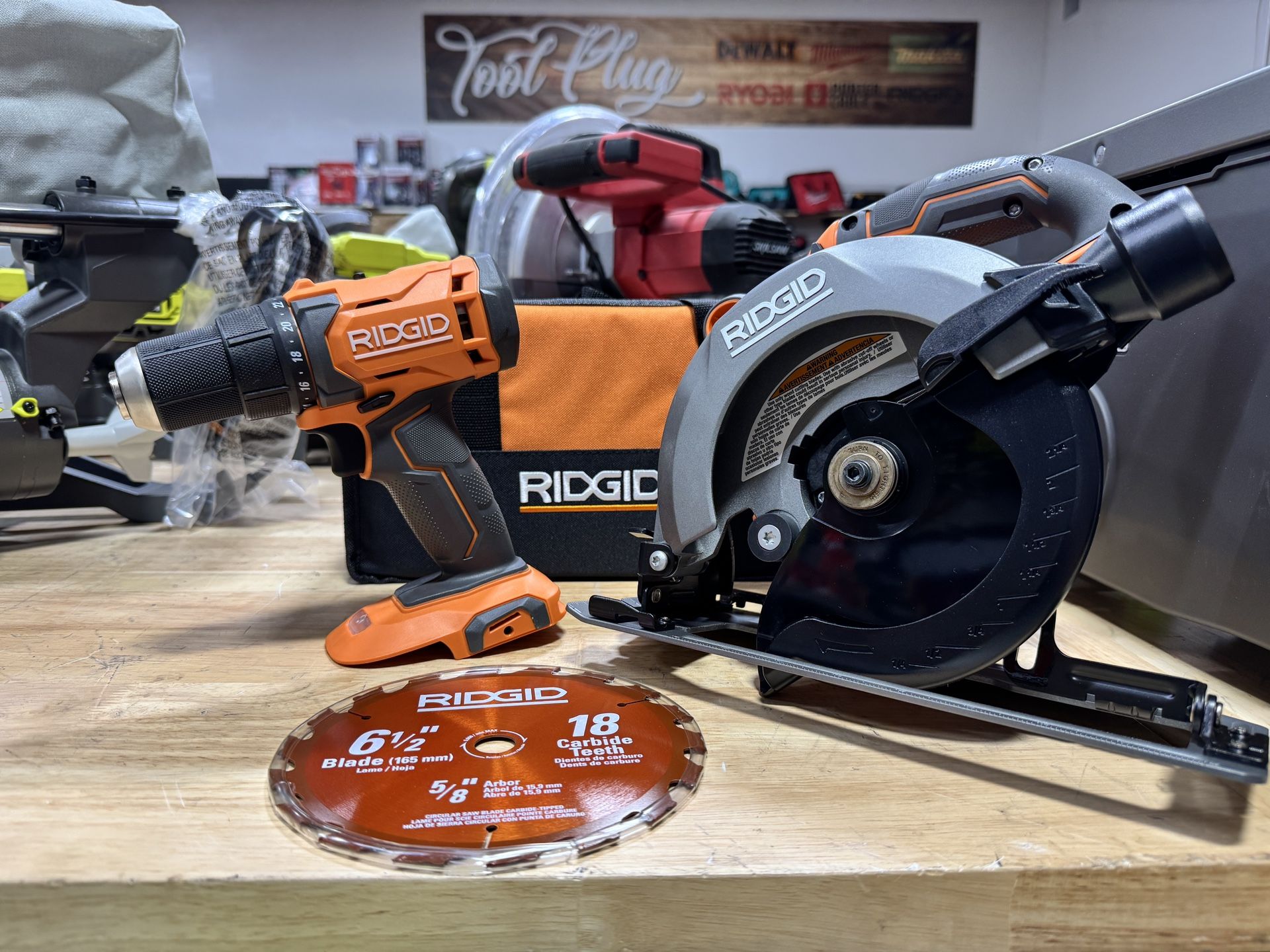 RIDGID 18v Cordless Drill 1/2 Circular Saw Tool Only - Main Image