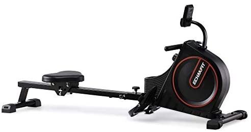 New ECHANFIT Rowing Machine Foldable Indoor Monitor with 16 Levels Silent Magnetic Belt System and Adjustable Console Angle for Cardio Exercises