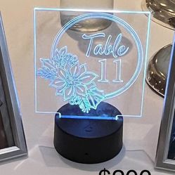 Wedding Lighted Table numbers 