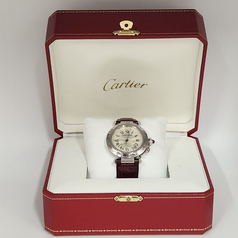 Cartier Pasha Limited 1997 150th Anniversary Automatic Red Cabochon Stainless...