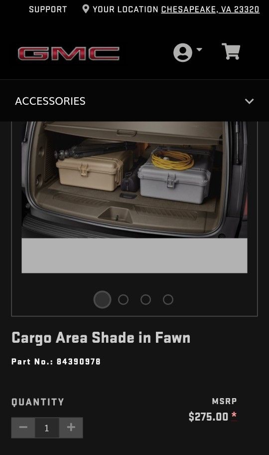 2022-2024 YUKON DENALI  CARGO AREA  SHADE 