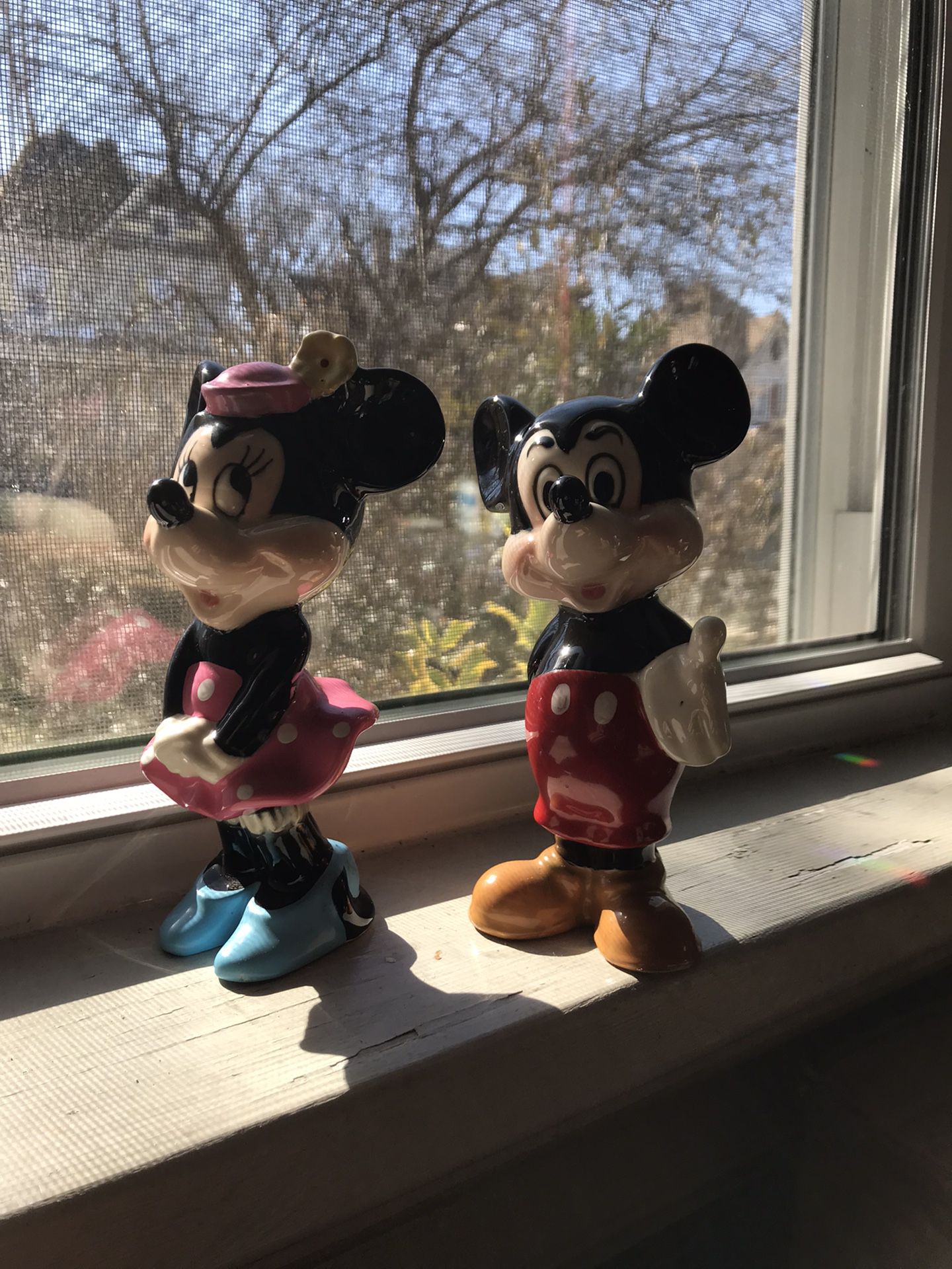 Vintage Ceramic Mickey & Minnie!!  Perfect!