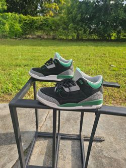 Air Jordan 3, green/black/gray