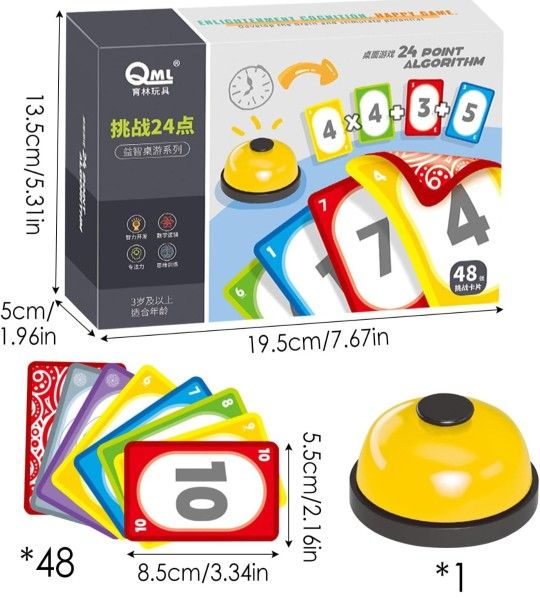 Math Flash Cards, Math 24 Multiplication Flash Cards, Math Flash Cards Bingo Game Flashcards for Improving Math Skills, Multiplication Flash Cards 3rd