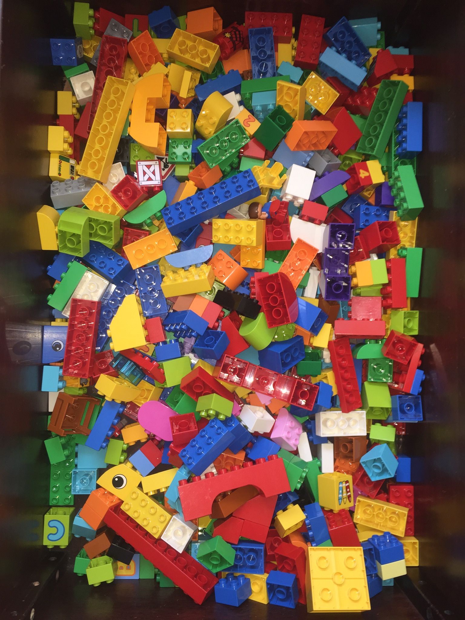 Large Box Filled With Lego Duplo
