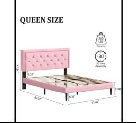 Queen Bed Frame Pink