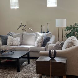 Gray Living Spaces Sofa and Chair 