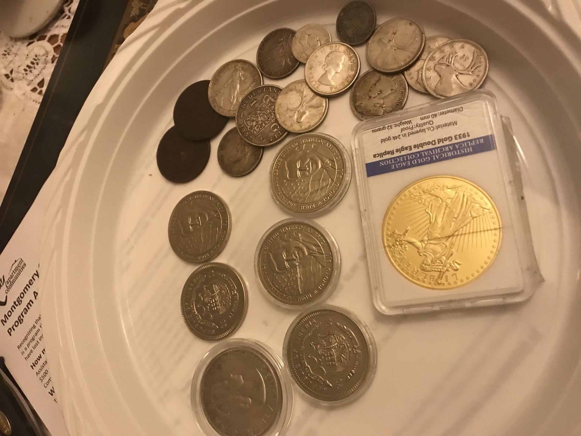 Silver coin collection from Canada and Europe and more