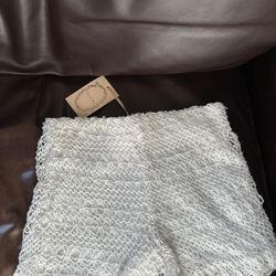 New Toi et Moi White Knit Crochet Shorts