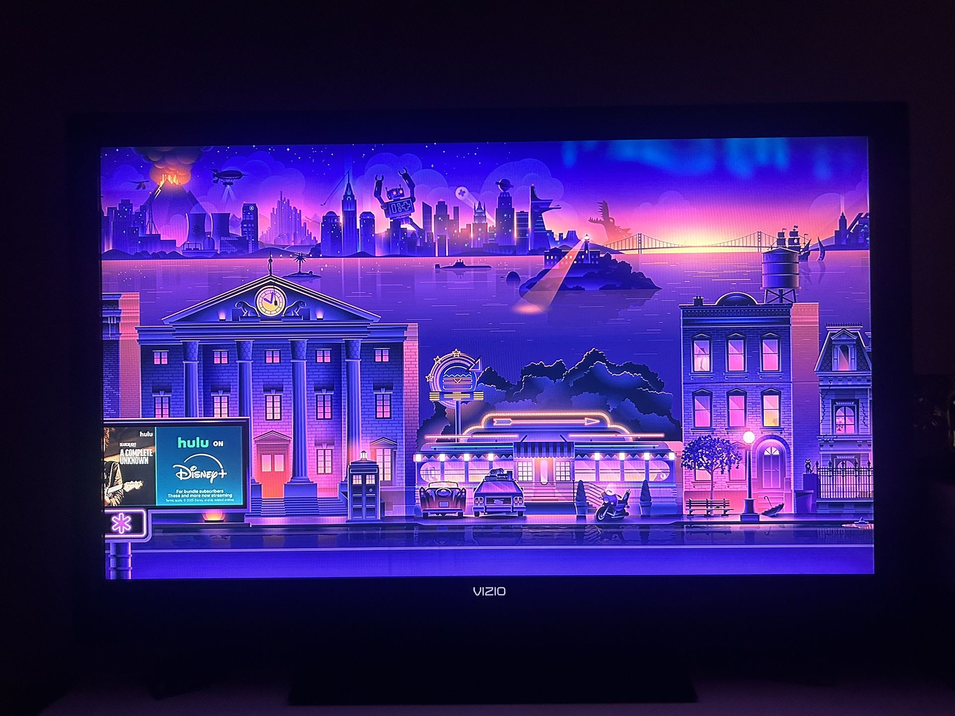 55 inch Vizio Tv with roku device connected to it