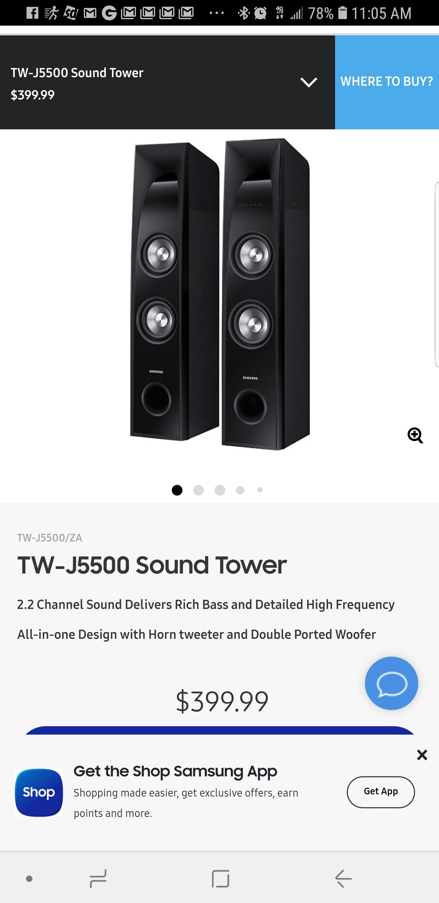 Samsung Sound Tower TW-J5500