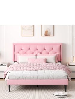 Full Size Bed Frame Pink Rosa