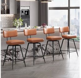 Brand new 4 pcs PU-leather bar chairs