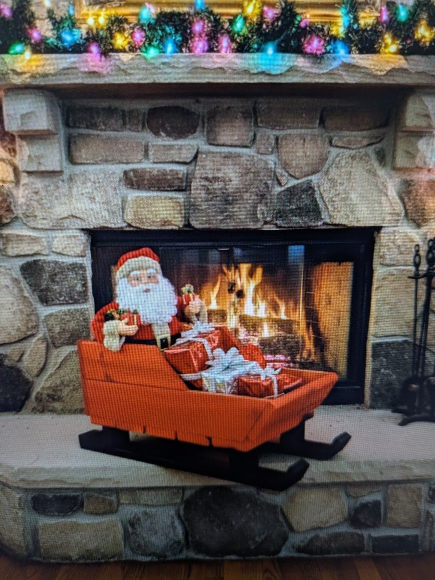 Red & Black Wooden Sleigh Decoration