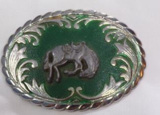 Belt Buckle  Silver Green  $6