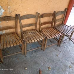Real Wood Vintage Kids Chairs In Good Condition