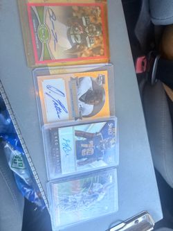 NFL Autographed Football Card Lot of 4