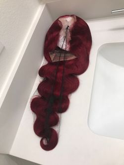 13x4 burgundy body wave wig 24in