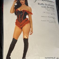 Ruffle Body Suit With Boning 