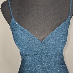 Navy blue sparkly bodycon maxi dress with ruched detailing