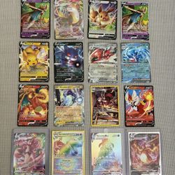 16 Pokémon Cards, 4 In Sleeves, 1 V-Star, 3 V-max