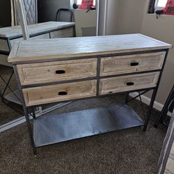 Full Macy's Bed Frame and Table  , Both In Great Condition 