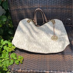 Michael Kors Beige Bag With gold chain Straps
