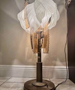 VINTAGE WHITE Leaf Table Lamp 31”H
