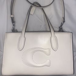 White Mini Coach Tote Bag/Crossbody 