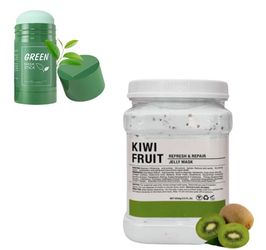 Jelly Mask and Green Tea Stick for Facials – Hydrating & Moisturizing Peel-Off Rubber Gel Deep Hydration & Glow – Professional Spa Use – 23 Fl Oz Jar 