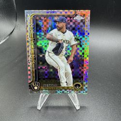 Nestor Cortes 2025 Topps Chrome Refractor Milwaukee Brewers