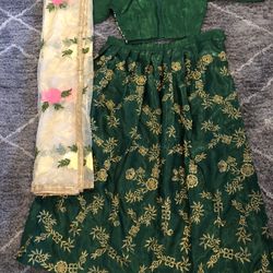 Green Embroidery Lehenga Choli