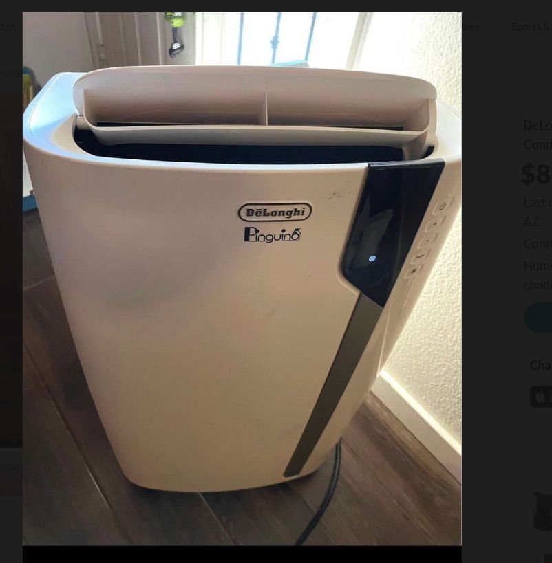 DeLonghi 6,800 BTU Portable Air Conditioner Quiet AC
