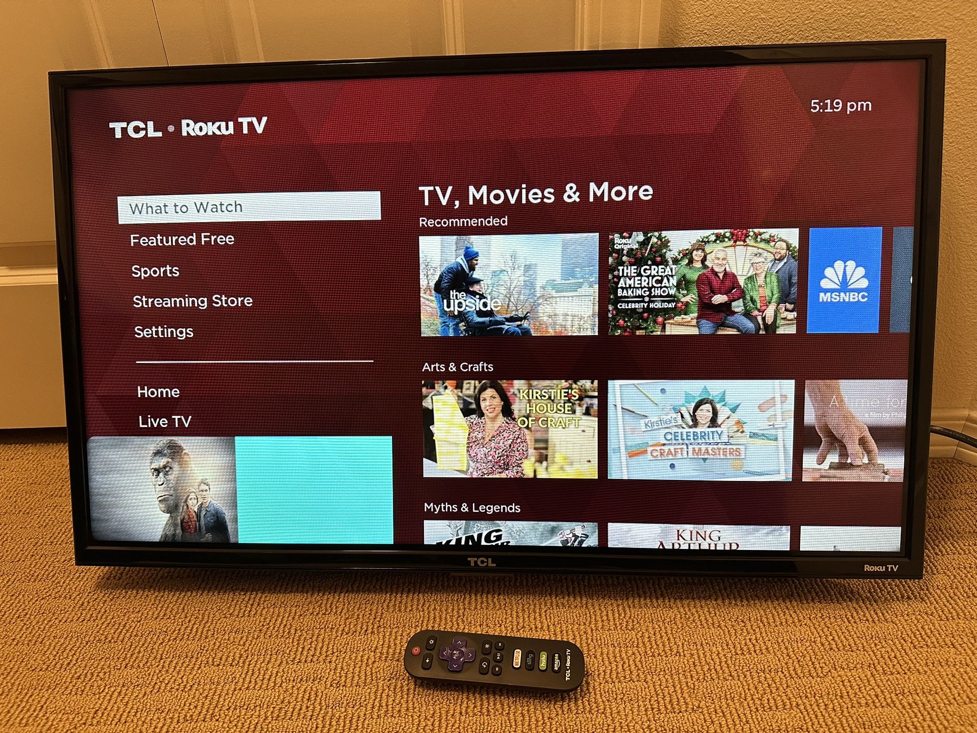 TCL 32-Inch 720p Roku Smart LED TV - Free Wall Mount