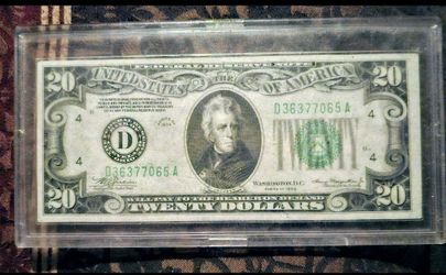 1934 Green Seal $20 Dollar Note XF Condition 