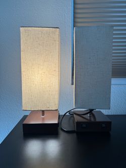 Set of 2 Table Lamps with USB Ports