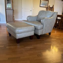 Leather Chair w/ Ottoman 