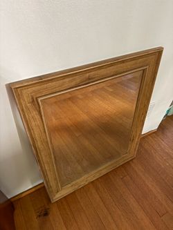 Wood Framed Wall Mirror – 21” x 25”
