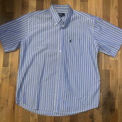 Polo Ralph Lauren Classic Fit Shirt Mens XL Blue w/ white Stripe Blue Pony