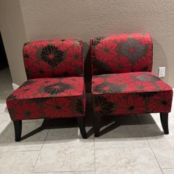 2 Red Sitting Chairs