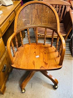 Vintage Cane Back Desk Chair