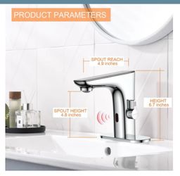 Ruvida touchless bathroom faucet w/ temp display