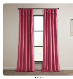 Heritage Dark pink Velvet Room Darkening Curtains 