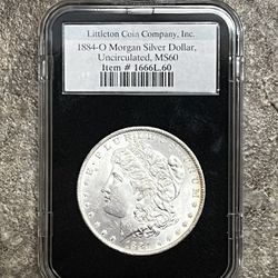 1884-O Morgan Silver Dollar MS60 Uncirculated 