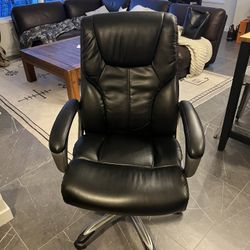 Office Chair - Amazon Basics High back Leather Executive Swivel Adjustable Office Chair