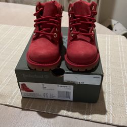 Toddler Timberland Boots (Red) Size 5