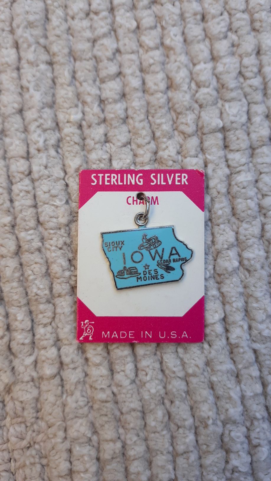 IOWA Vintage Sterling Silver Charm