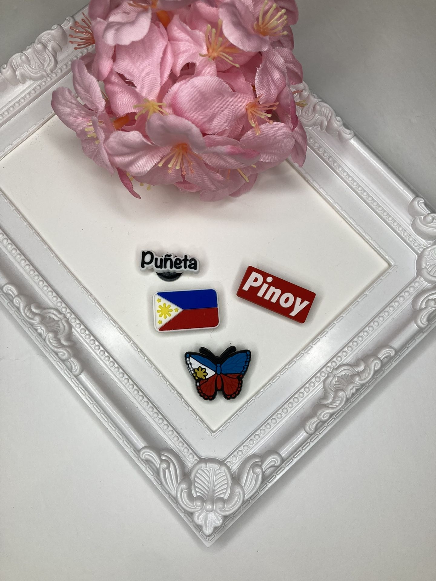 Filipino Pinoy Puñeta Philippines Flag And Butterfly Shoe Charms
