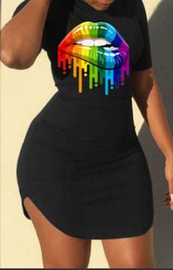 Colorful Lip Dress