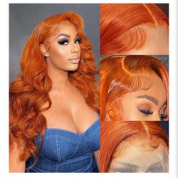 “36” Ginger Orange Human Hair